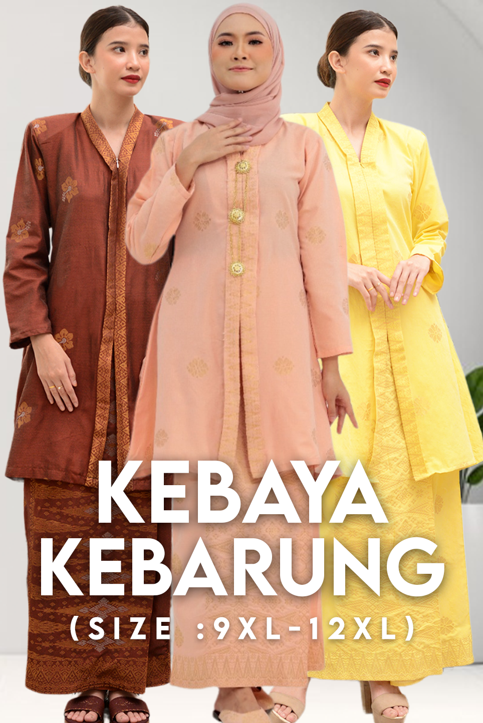 Baju Kebaya Kebarung Extra Size - songketexclusive