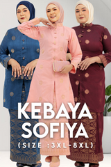 Baju Kebaya Sofiya | Kebaya Casual | 3XL to 8XL - songketexclusive