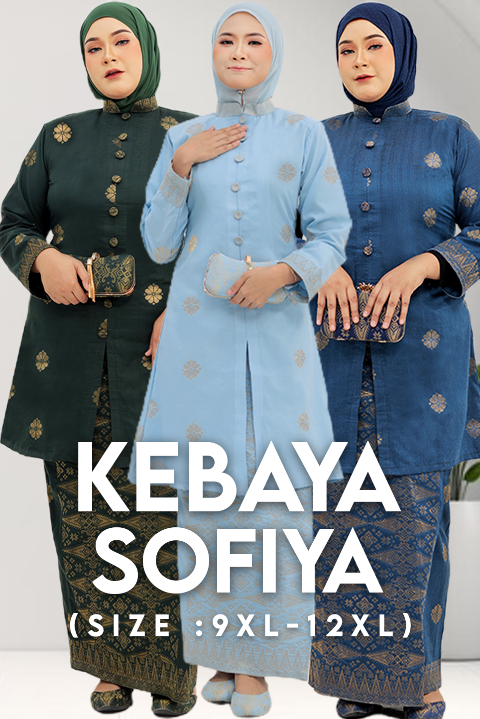 Baju Kebaya Sofiya | Kebaya Casual | 9XL to 12XL - songketexclusive