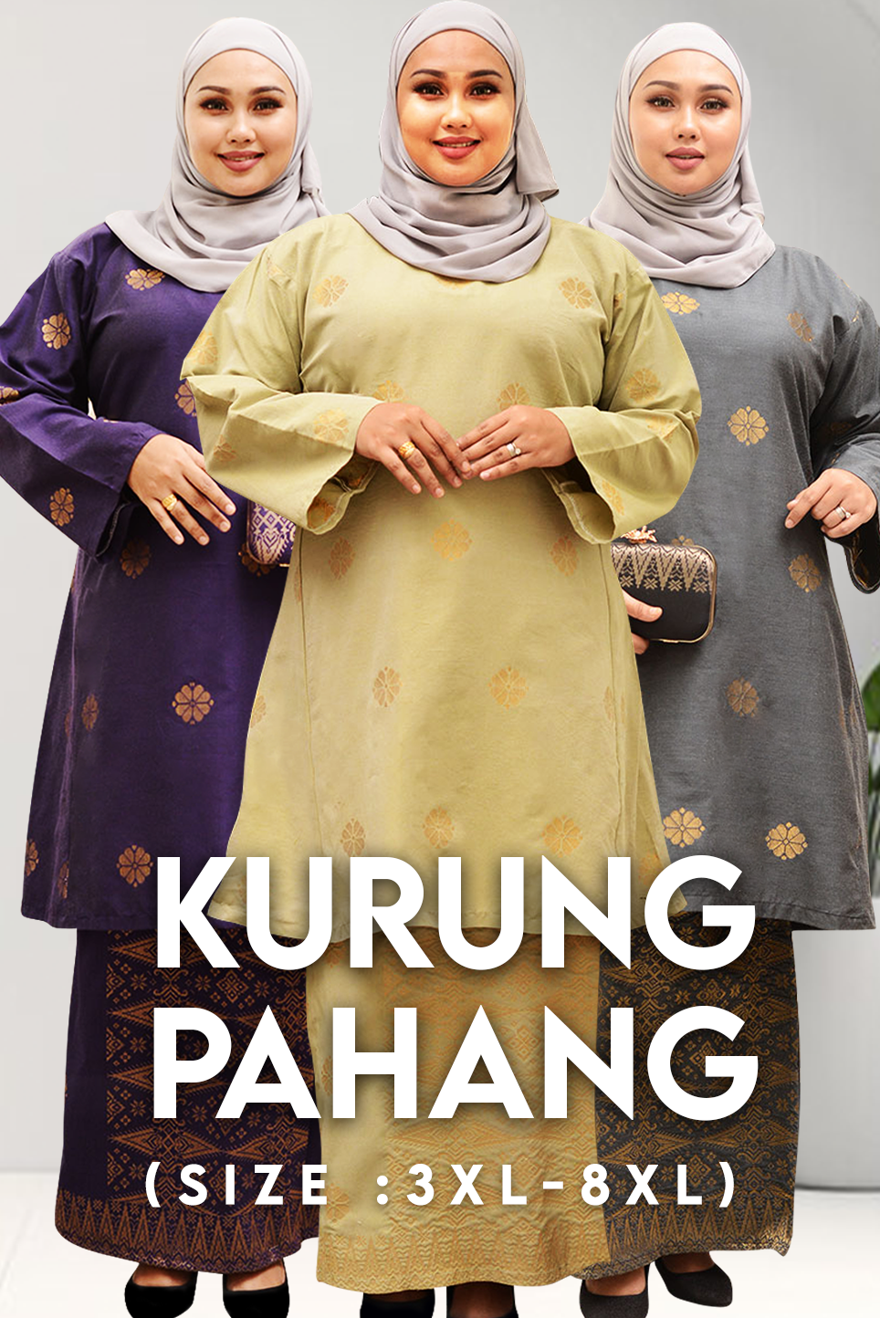 Baju Kurung Pahang Extra Size | 3𝑿𝑳 𝑻𝑶 8𝑿𝑳 | - songketexclusive