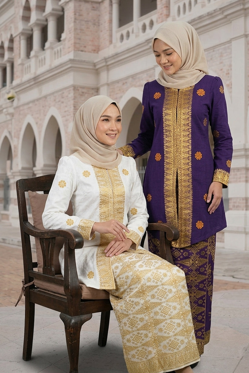 Baju Kebaya Elegant -  Baju + Free Matching Selandang 🤩