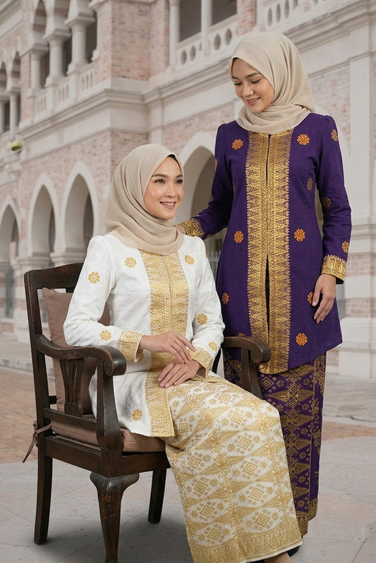 Baju Kebaya Elegant -  Baju + Free Matching Selandang 🤩