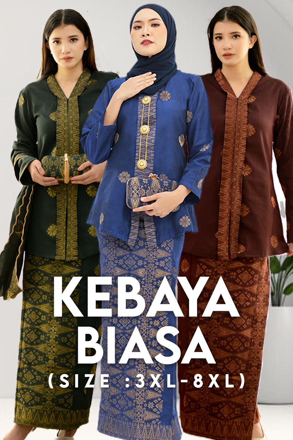 Kebaya Biasa | Baju Kebaya Batik | 2𝑿L 𝑻𝑶 6𝑿𝑳 | - songketexclusive