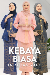 Kebaya Biasa | Baju Kebaya Batik | 𝑿s 𝑻𝑶 2𝑿𝑳 | Baju Songket | Cotton 100% - songketexclusive