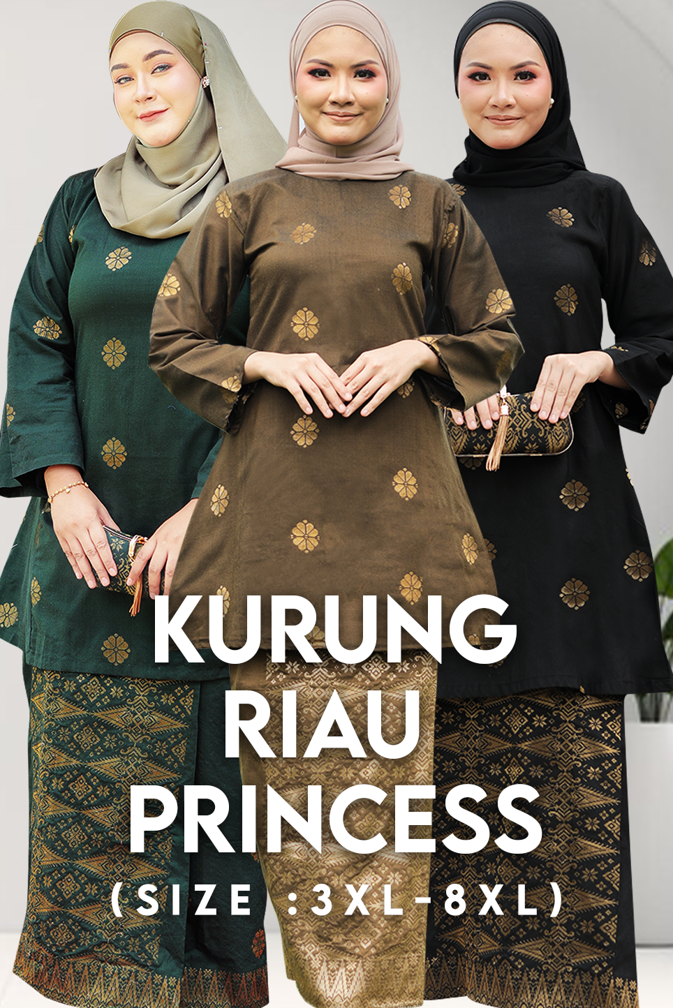 Kurung Riau Princess | 3XL TO 8XL - songketexclusive