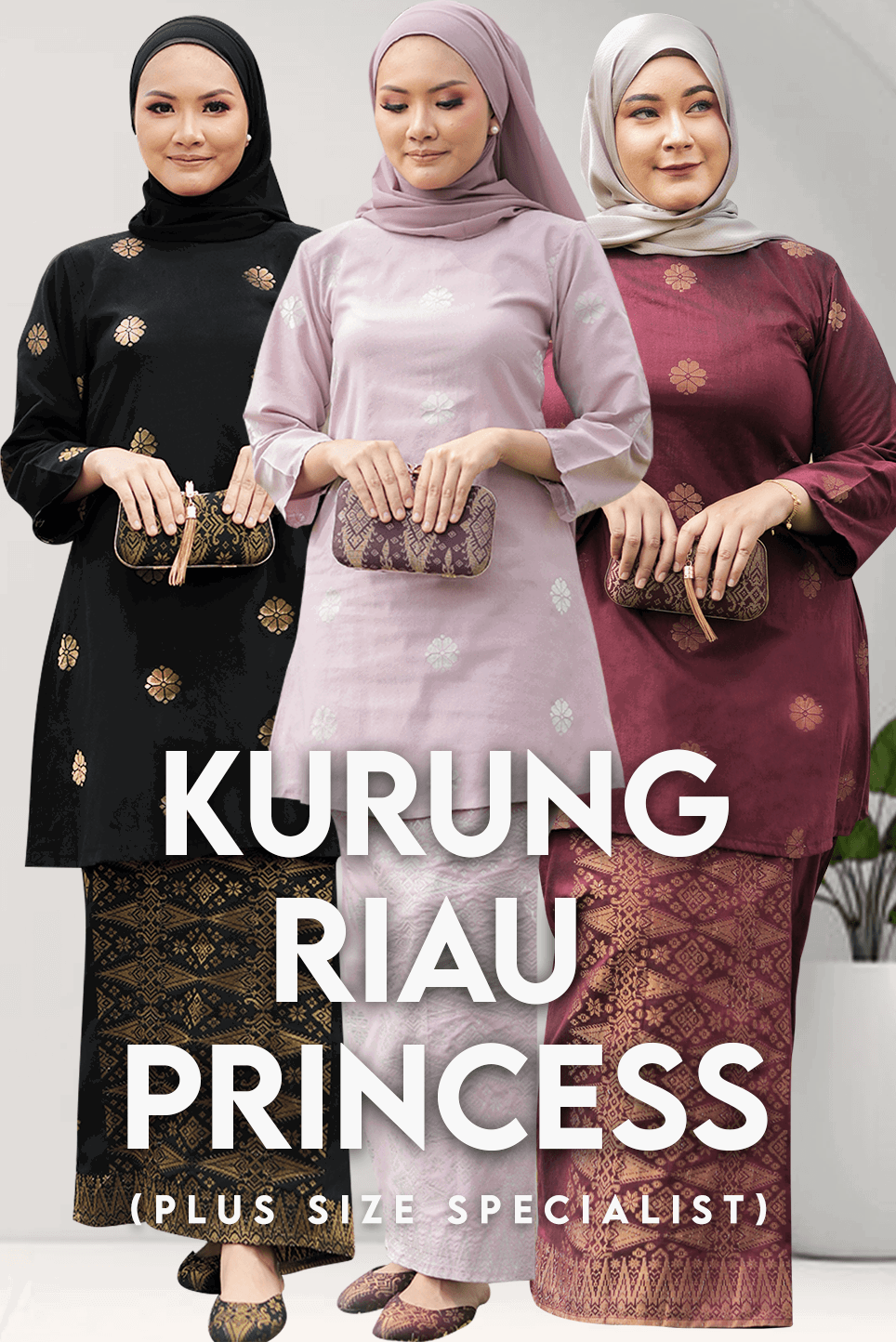 Kurung Riau Princess | 3XL TO 8XL - songketexclusive