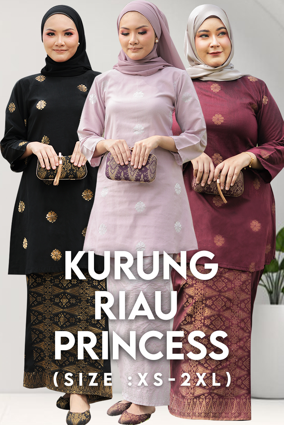 Kurung Riau Princess | XS TO 2XL - songketexclusive