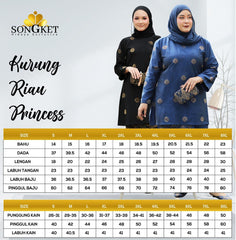 Kurung Riau Princess | XS TO 2XL - songketexclusive