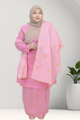 Kurung Pahang Sekali Selendang – 100% Cotton Bunga Tabur (2xl-6xl)