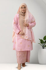 Kurung Pahang Sekali Selendang – 100% Cotton Bunga Tabur (2xl-6xl)
