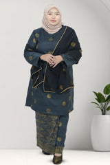 Kurung Pahang Sekali Selendang – 100% Cotton Bunga Tabur (2xl-6xl)