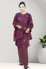 Kurung Pahang Sekali Selendang – 100% Cotton Bunga Tabur (2xl-6xl)