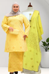 Kurung Pahang Sekali Selendang – 100% Cotton Bunga Tabur (2xl-6xl)
