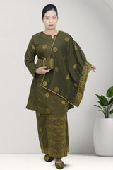 Kurung Pahang Sekali Selendang – 100% Cotton Bunga Tabur (2xl-6xl)
