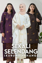 Kurung Pahang Sekali Selendang – 100% Cotton Bunga Tabur (2xl-6xl)