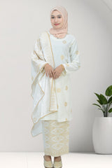 Kurung Pahang Sekali Selendang – 100% Cotton Bunga Tabur (2xl-6xl)