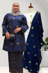 Kurung Pahang Sekali Selendang – 100% Cotton Bunga Tabur (2xl-6xl)