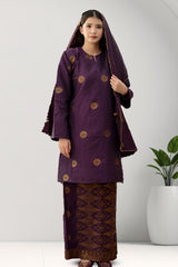 Kurung Pahang Sekali Selendang – 100% Cotton Bunga Tabur (2xl-6xl)
