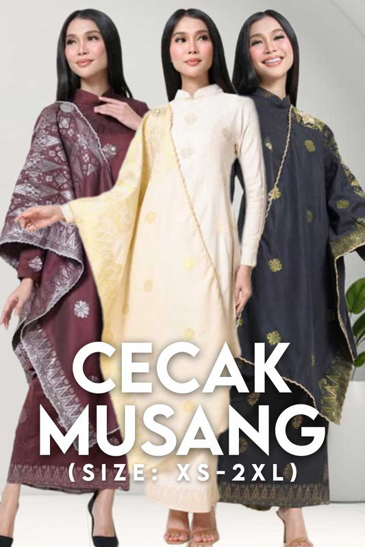 Baju Cecak Musang - Free Selendang - Xs to 5xl - songketexclusive