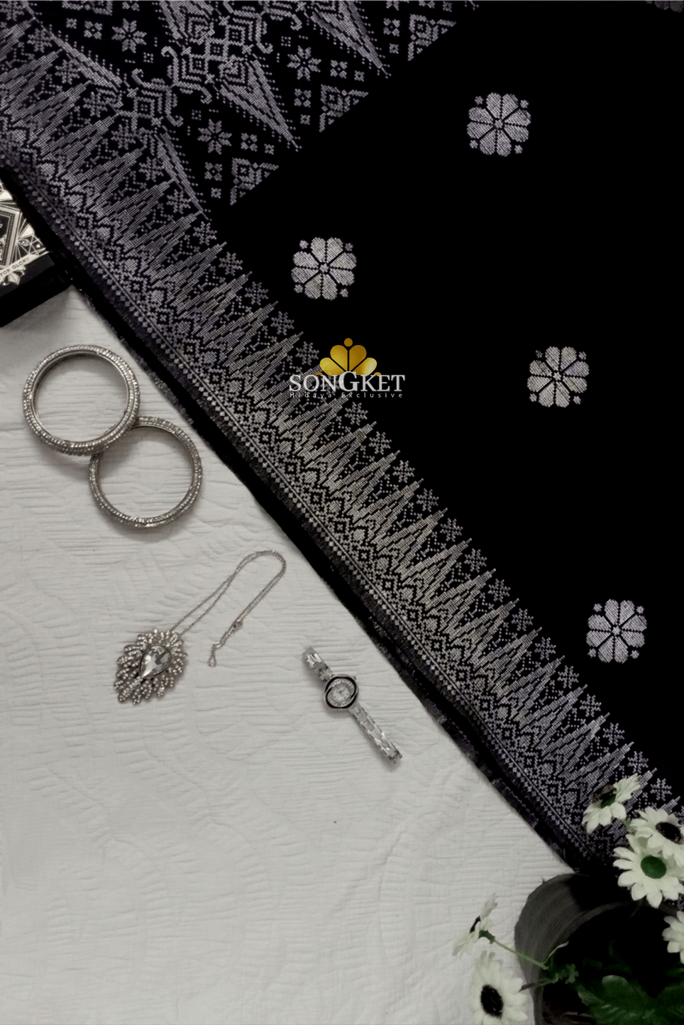 Baju Kebaya Elegant - Baju + Free Matching Selandang 🤩 - songketexclusive