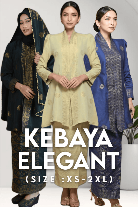 Baju Kebaya Elegant - Baju + Free Matching Selandang 🤩 - songketexclusive