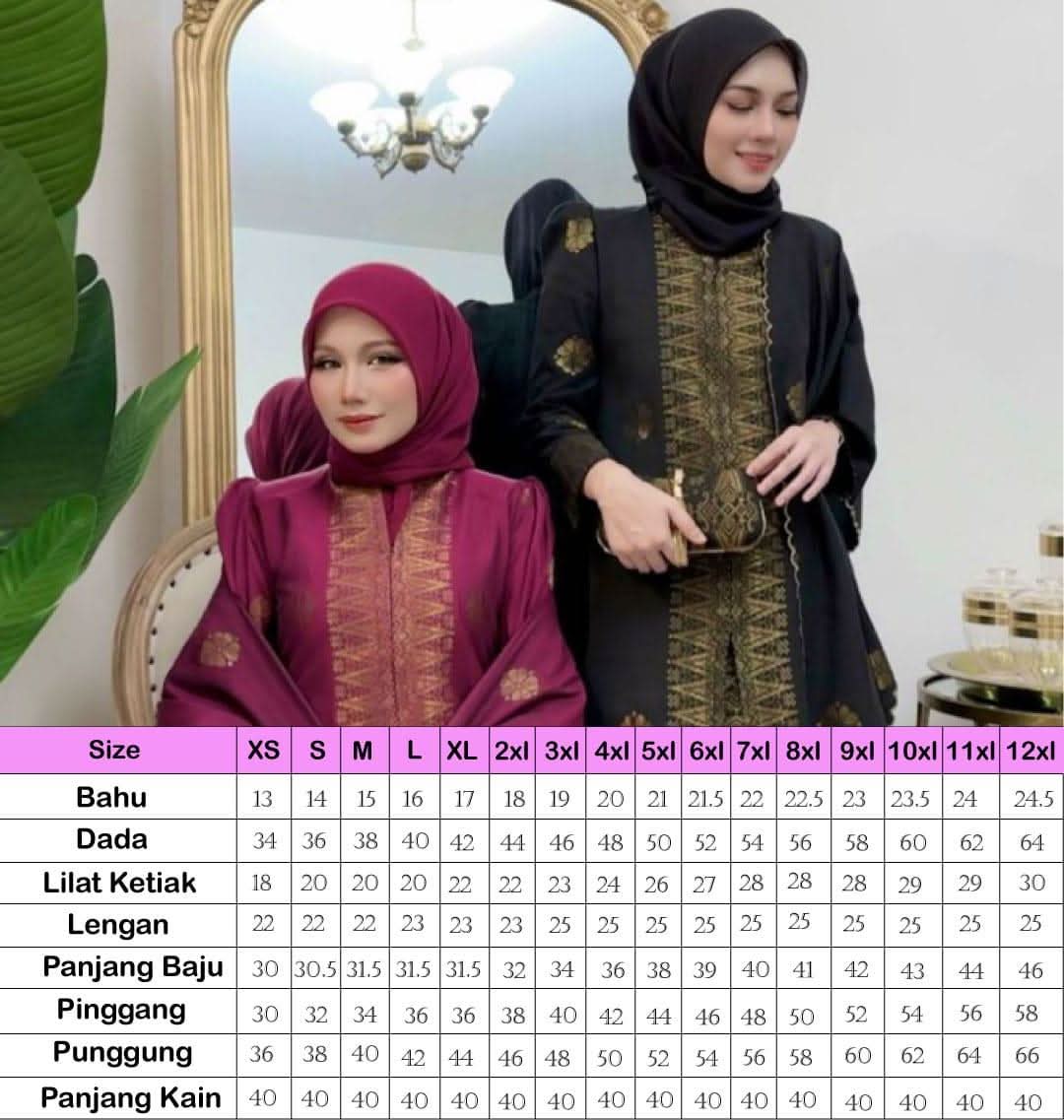 Baju Kebaya Elegant - Baju + Free Matching Selandang 🤩 - songketexclusive