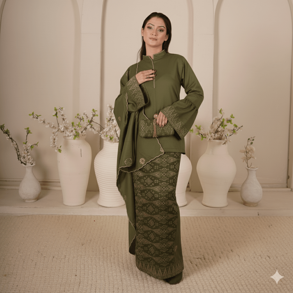 Baju Kedah Nor Masita Free Selendang - Xs to 10xl - songketexclusive
