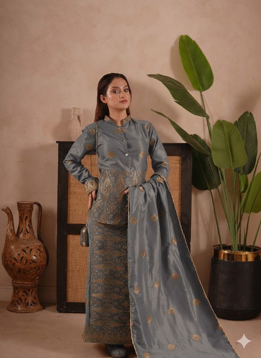 Baju Songket Coraq Cheongsam - Xs to 8xl - songketexclusive