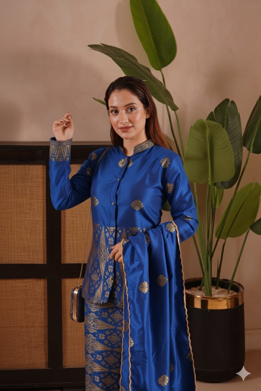 Baju Songket Coraq Cheongsam - Xs to 8xl - songketexclusive