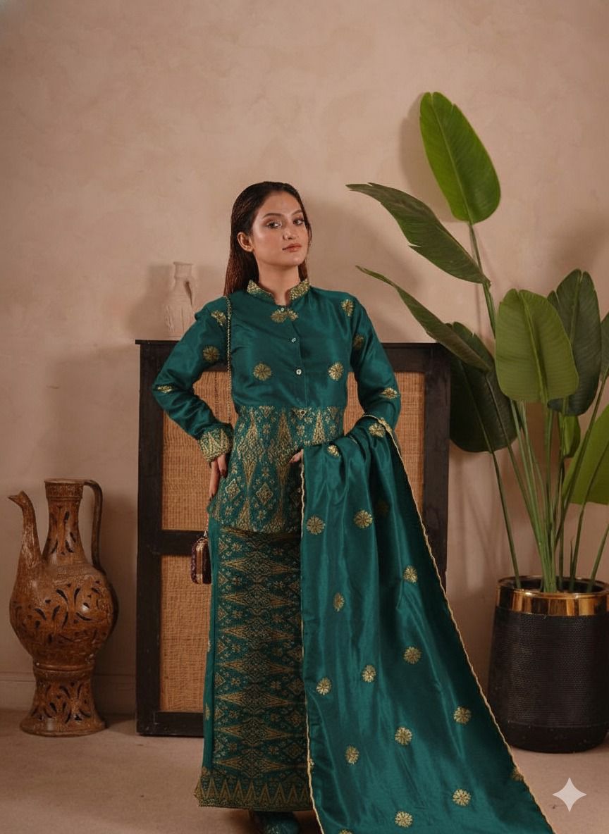 Baju Songket Coraq Cheongsam - Xs to 8xl - songketexclusive
