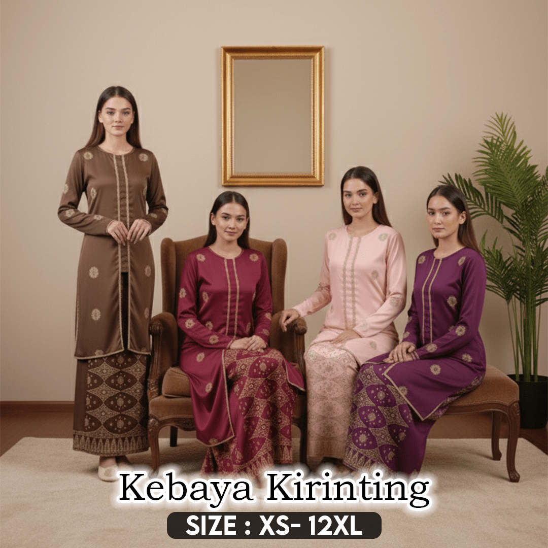 Exclusive Kebaya Kirinting Free Selendang - Xs to 8Xl - songketexclusive