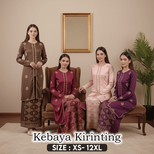 Exclusive Kebaya Kirinting Free Selendang - Xs to 8Xl - songketexclusive