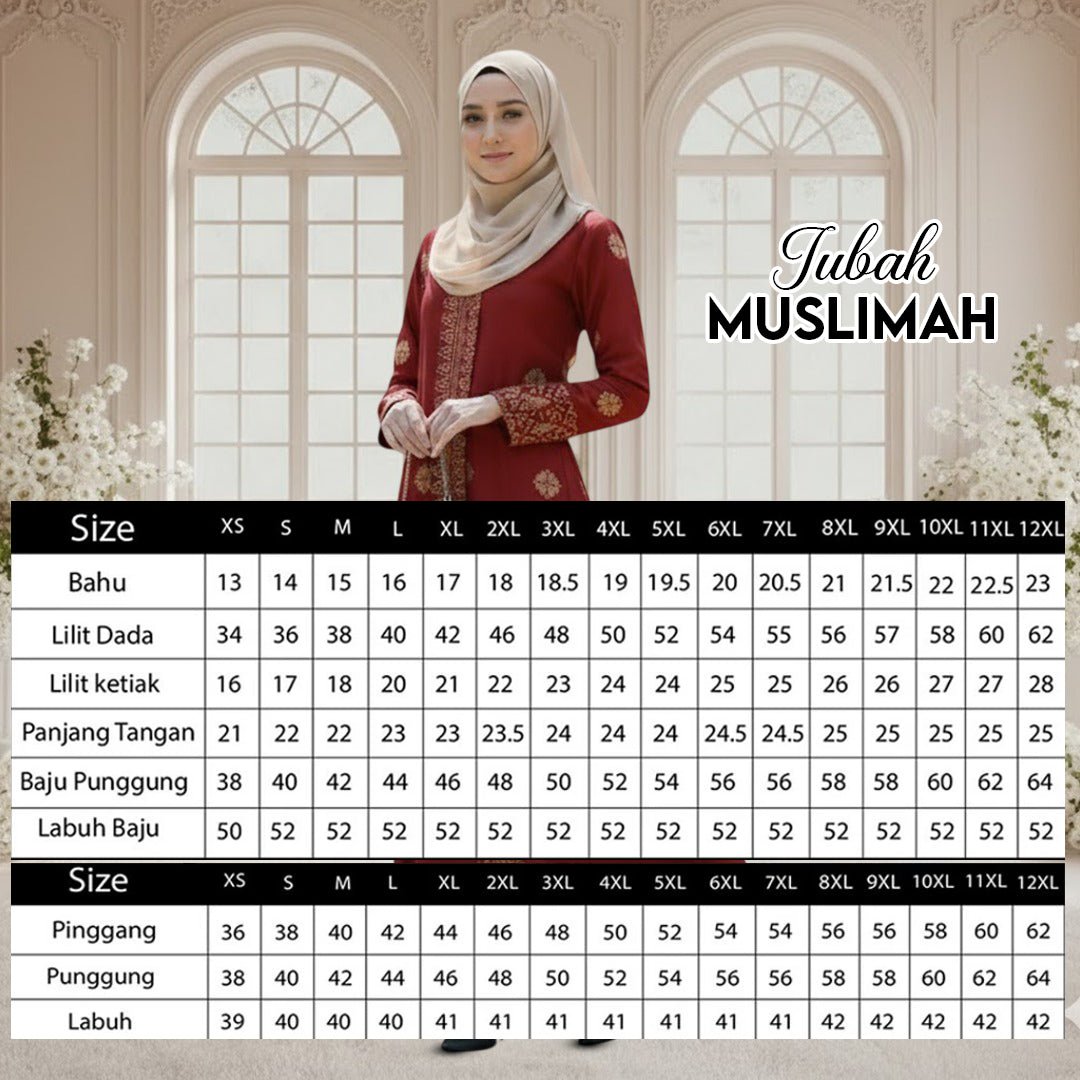 Jubah Muslimah Xs to 12xl - Raya New Koleksi - songketexclusive