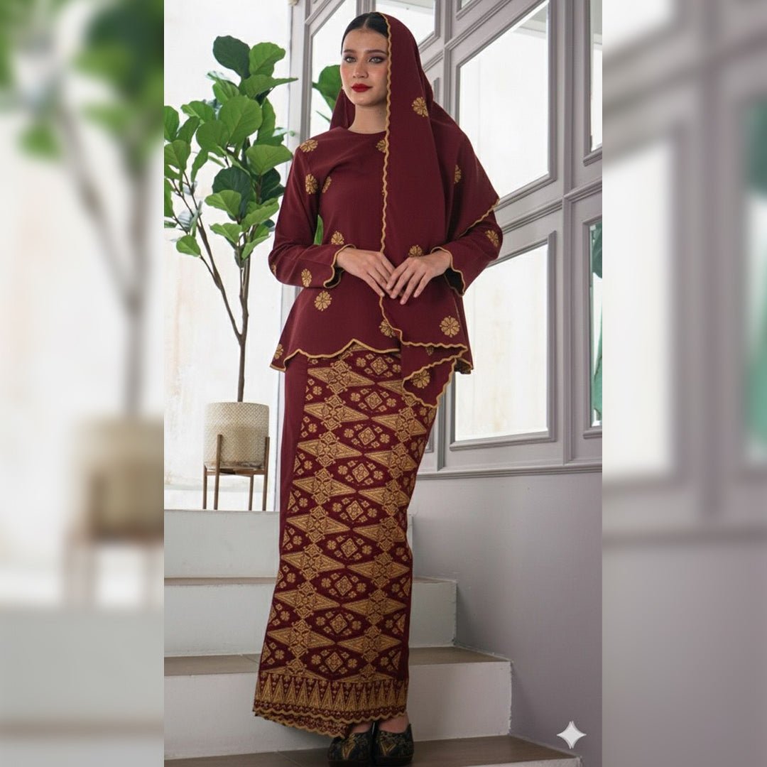 Kurung Aura Sekali Selendang - New In Kurung Family - Xs to 12xl - songketexclusive