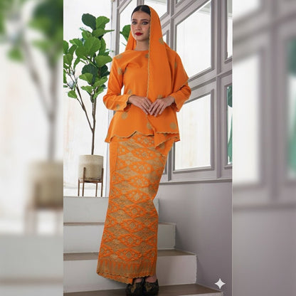 Kurung Aura Sekali Selendang - New In Kurung Family - Xs to 12xl - songketexclusive