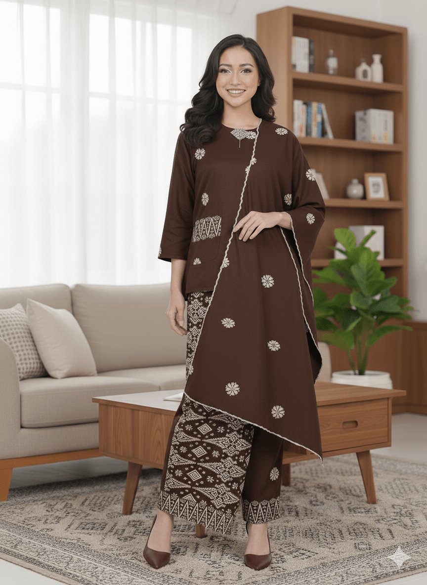 Kurung Kedah Pocket Free Selendang - Xs to 12xl - songketexclusive