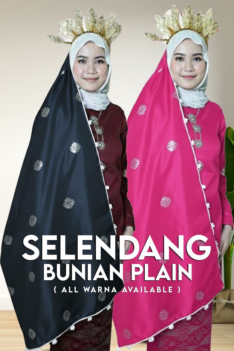 Selendang Bunian Plain - New Arrival - songketexclusive