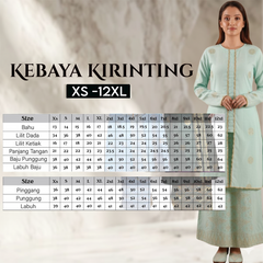 Exclusive Kebaya Kirinting Free Selendang - Xs to 8Xl
